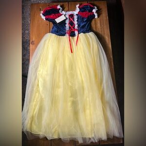 Trish Scully Classic Princess Costume Dress in Yellow, Navy & Red Velvet NWT
